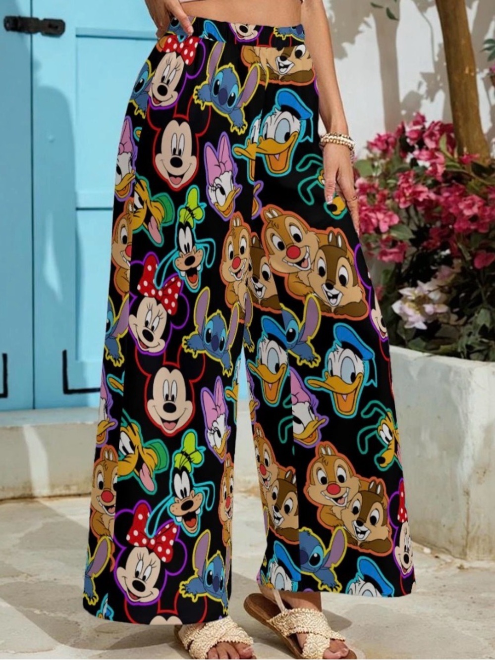 Wild Rich Kids-Women’s Showstopper Pants-black with neon faces